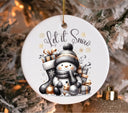 Let it snow available in UV DTF Decals and DTF Transfers