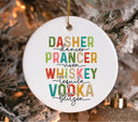 Dasher Prancer Whiskey Vodka available in UV DTF Decals and DTF Transfers