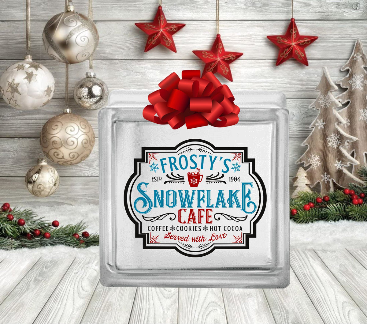 Snowflake Cafe Block Decal