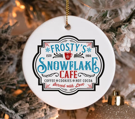 Snowflake Cafe available in UV DTF Decals and DTF Transfers