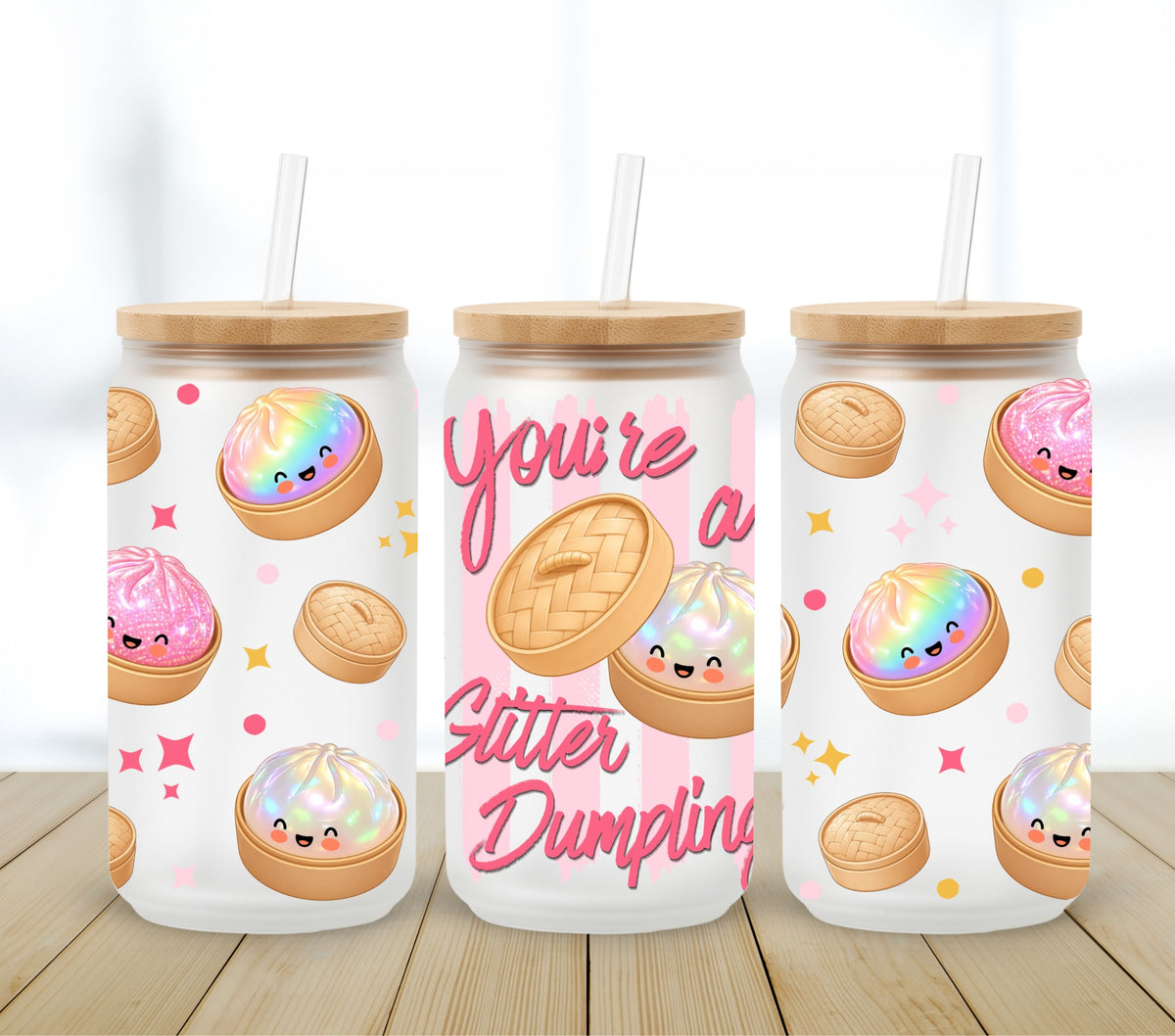 Glitter Dumpling- UV DTF 16oz Libbey wrap