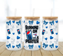 Running on Pepsi and a prayer UV DTF 16oz Libbey wrap