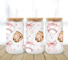 Baseball Bows UV DTF 16oz Libbey wrap