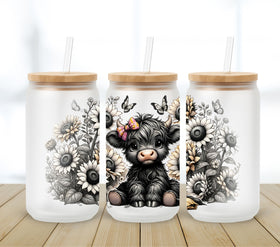 Butterfly Highland UV DTF 16oz Libbey wrap
