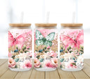 Butterfly Blooms UV DTF 16oz Libbey wrap