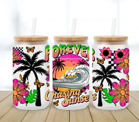 Forever Chasing Sunshine UV DTF 16oz Libbey wrap
