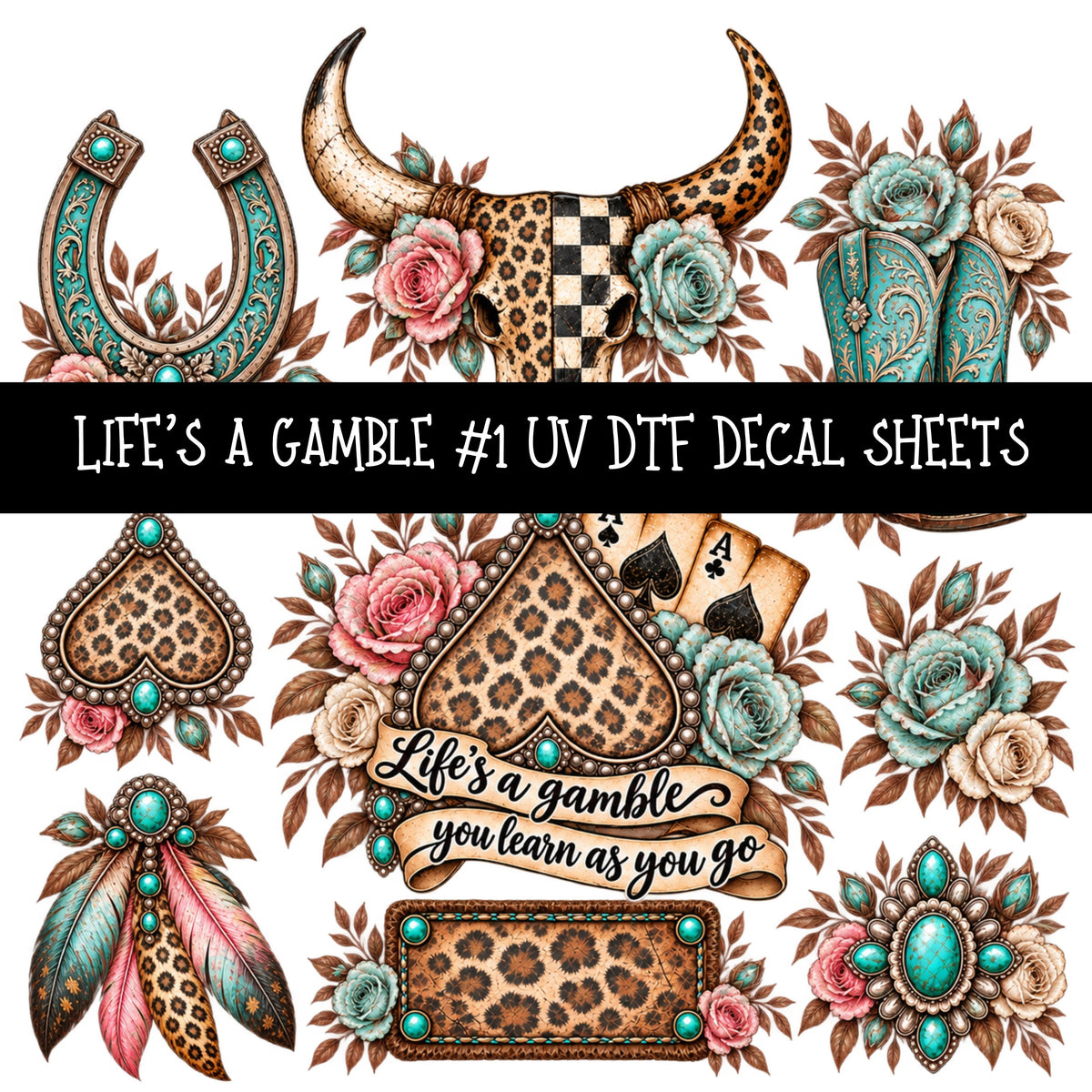 Life's a Gamble UV DTF Decal sheets 2 Designs available