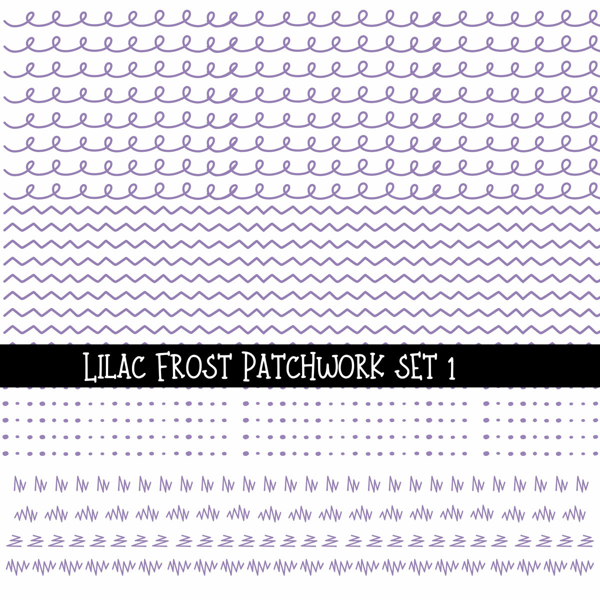 Lilac Frost Doodle Patchwork Set