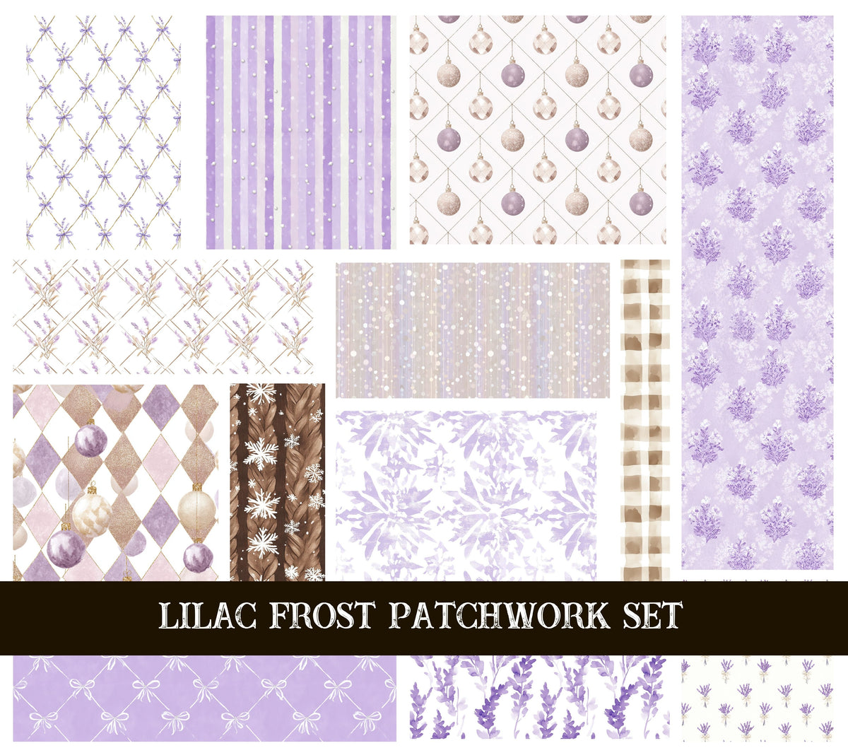 Lilac Frost Doodle Patchwork Set