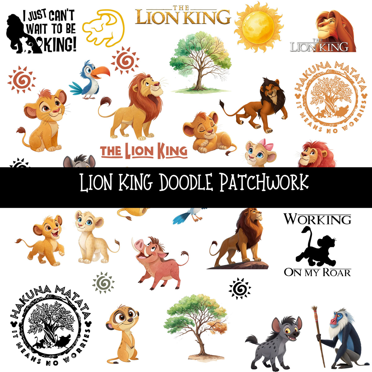 Lion King Doodle Patchwork Set