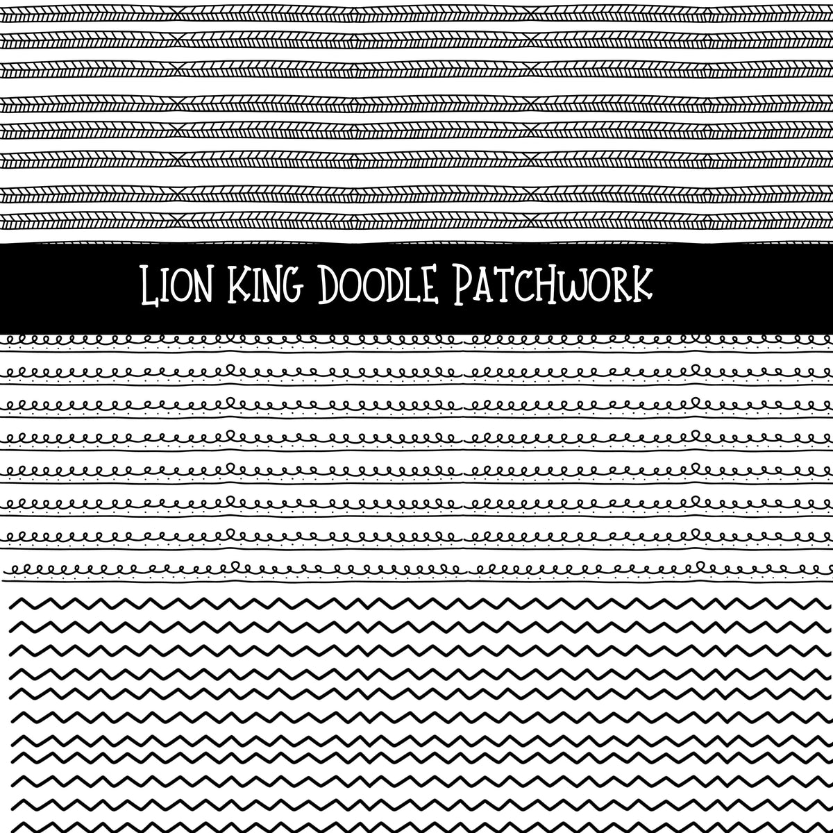 Lion King Doodle Patchwork Set