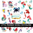 Little Mermaid Doodle Patchwork Set