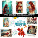 Little Mermaid Torn Pages UV DTF Decal sheets
