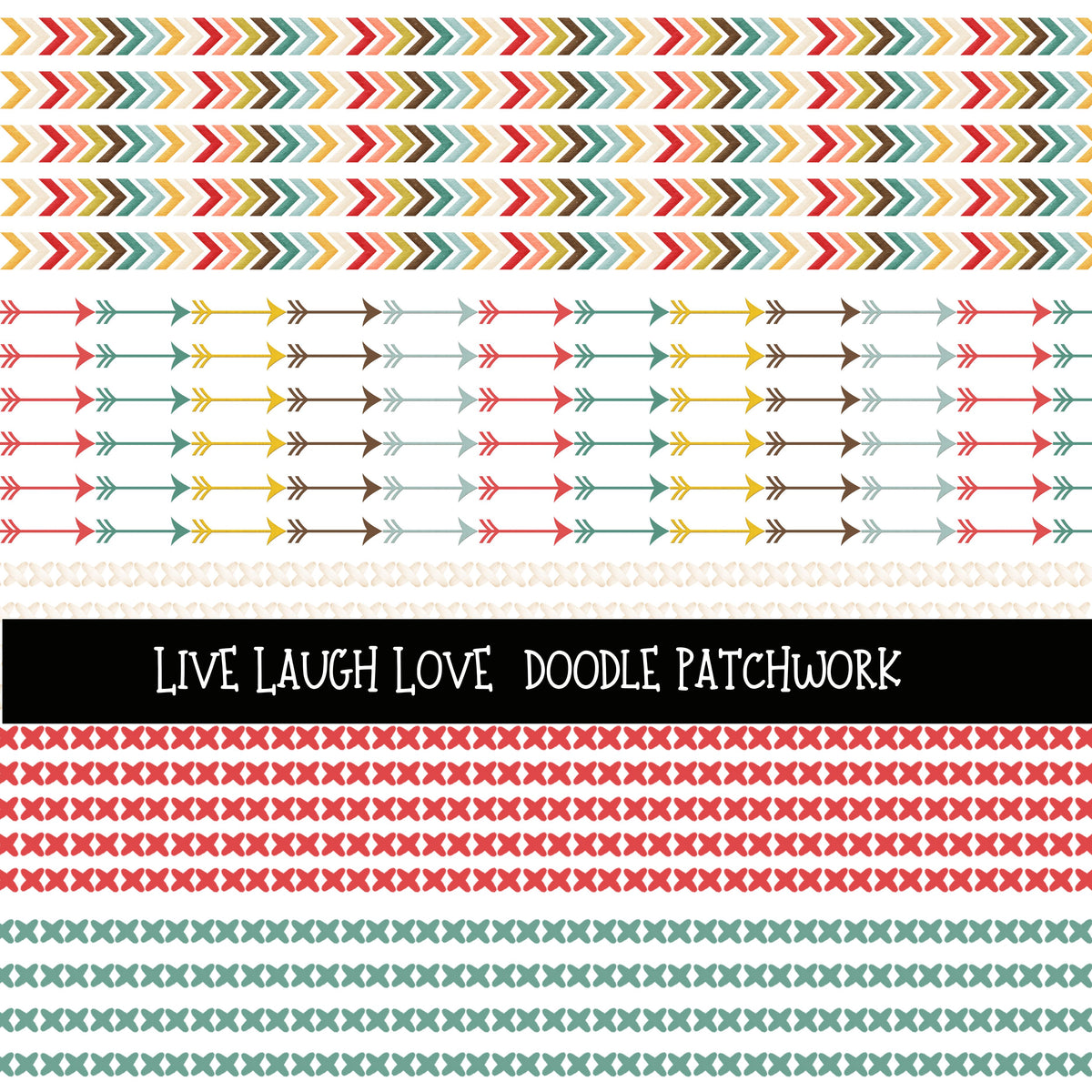 Live Laugh Love Doodle Patchwork Set