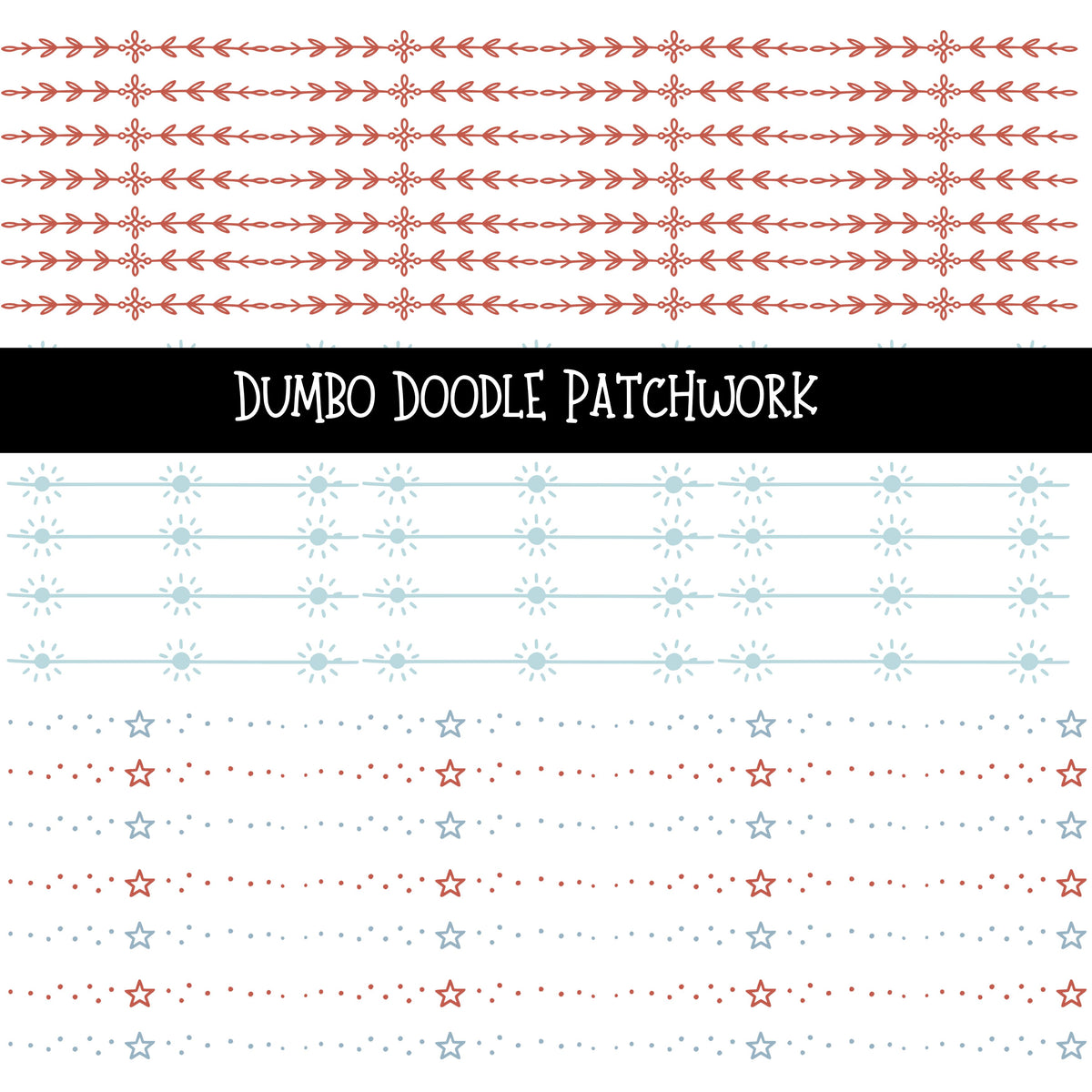 Dumbo Doodle Patchwork Set