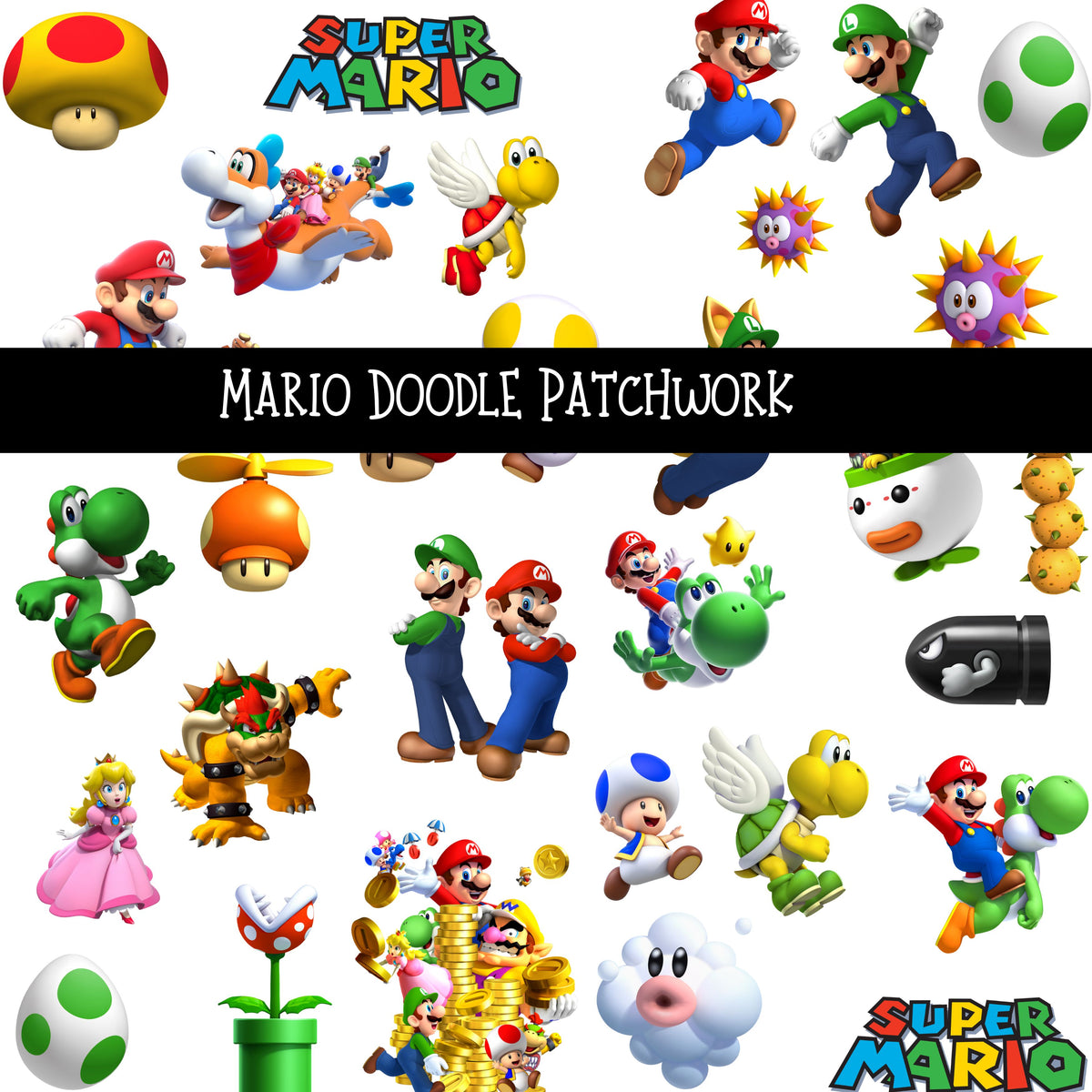 Mario Doodle Patchwork Set