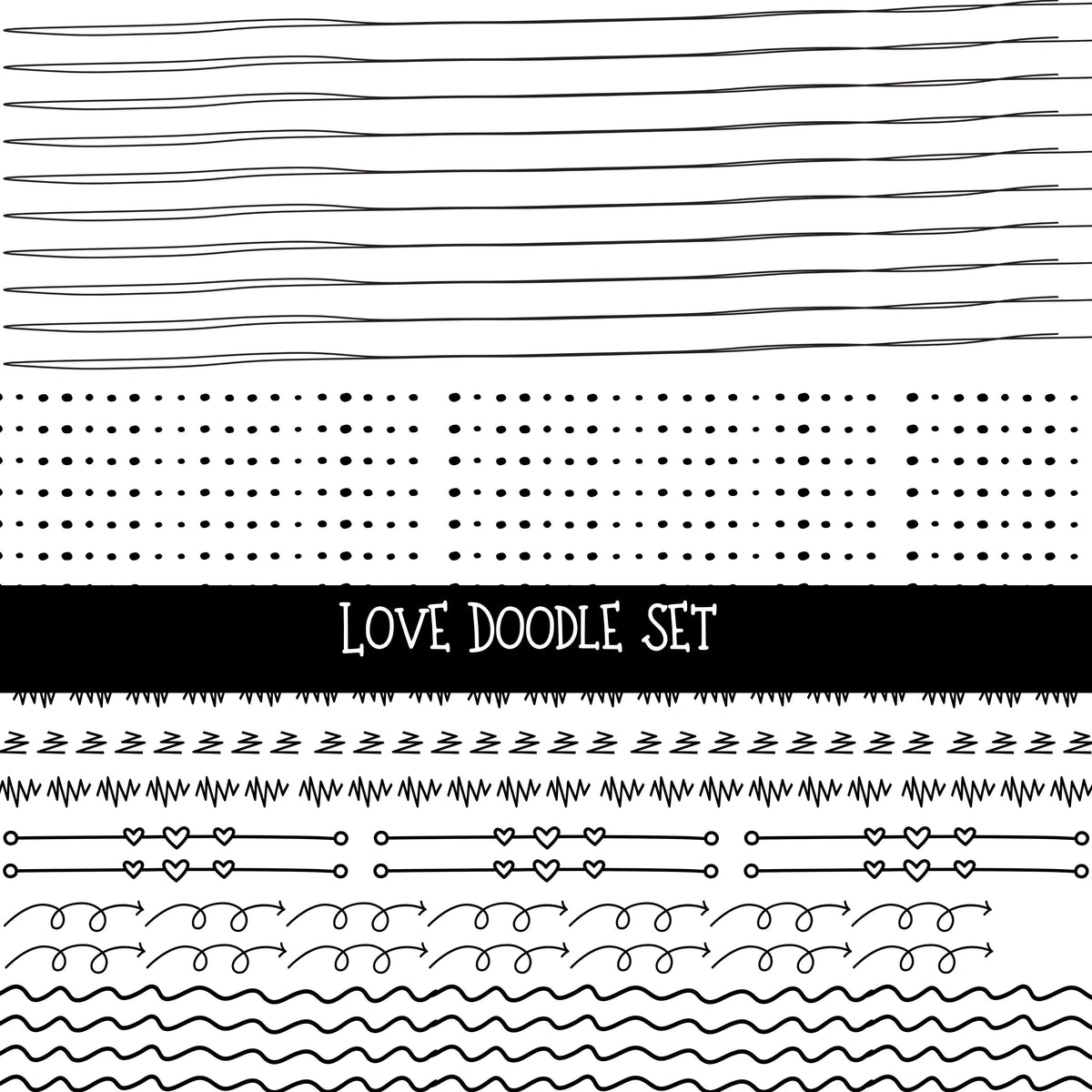 Love Doodle Patchwork Set