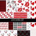 Love Doodle Patchwork Set