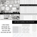 Lung Cancer Awareness Doodle Patchwork Set