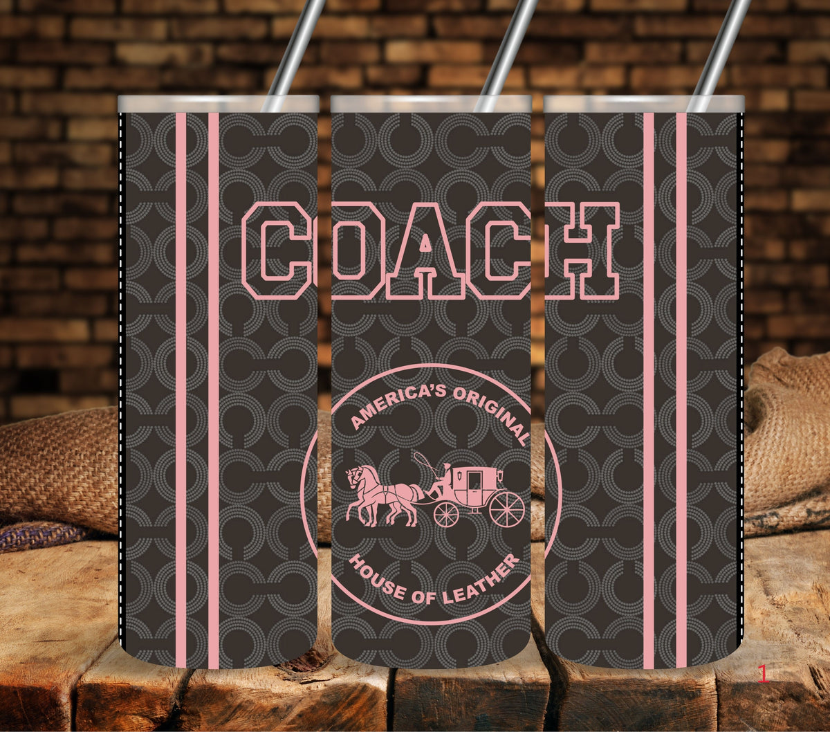 Coach 1 wrap Vinyl tumbler wraps