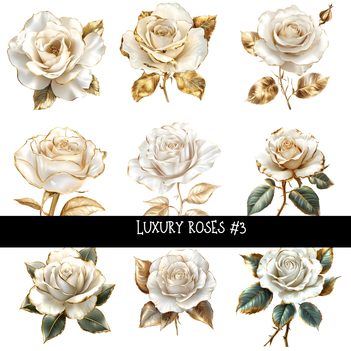 Luxury Roses - UV DTF Decal sheets