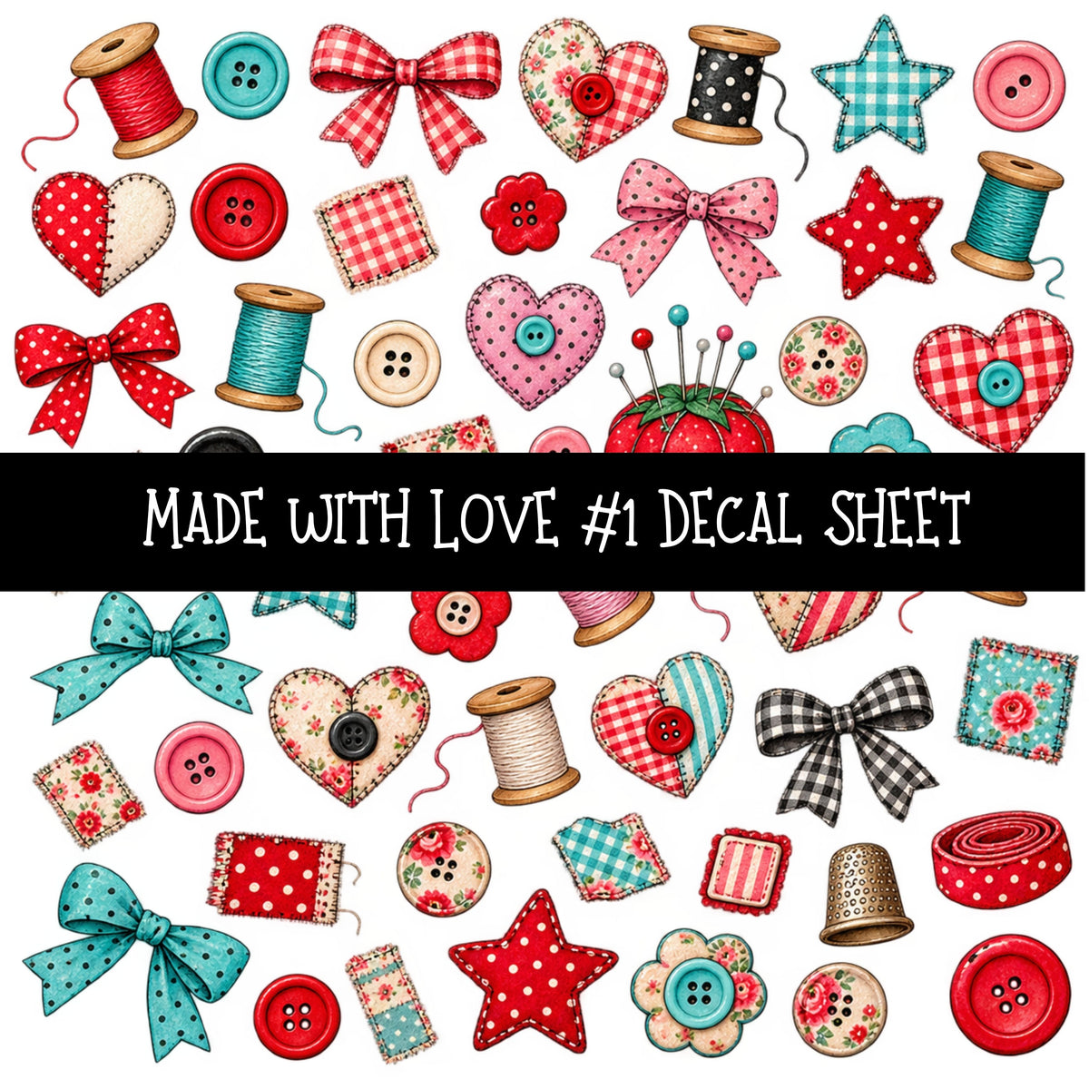 Made with love UV DTF Decal sheets 11 Designs available