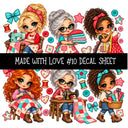 Made with love UV DTF Decal sheets 11 Designs available