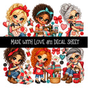 Made with love UV DTF Decal sheets 11 Designs available