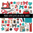 Made with love UV DTF Decal sheets 11 Designs available