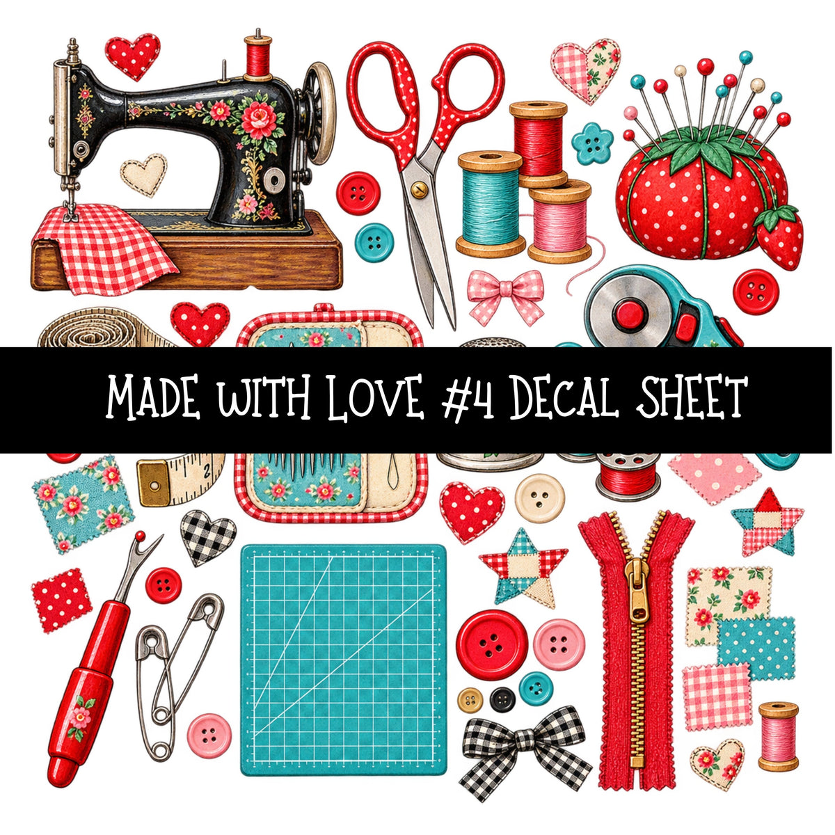 Made with love UV DTF Decal sheets 11 Designs available