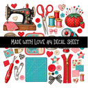 Made with love UV DTF Decal sheets 11 Designs available