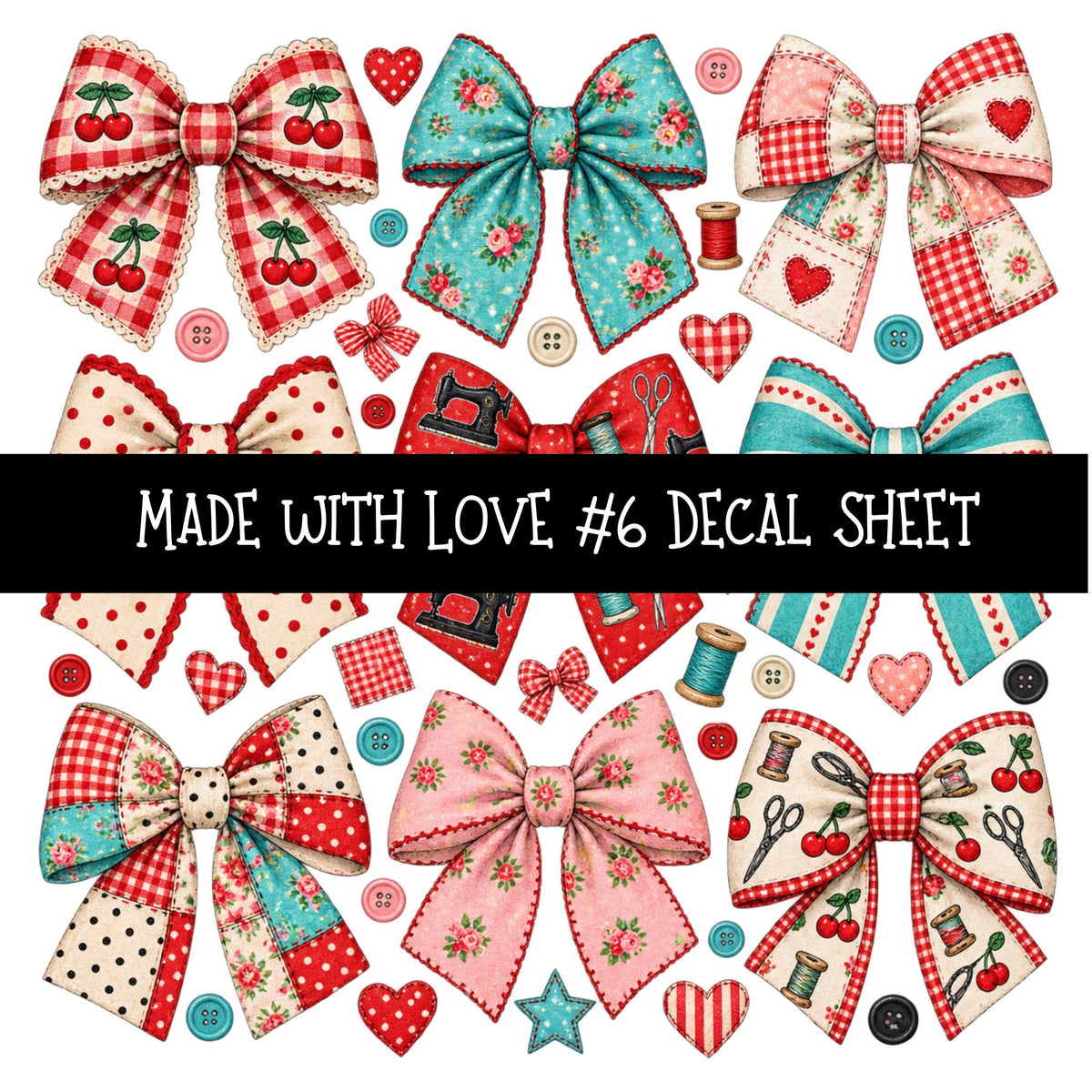 Made with love UV DTF Decal sheets 11 Designs available