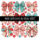 Made with love UV DTF Decal sheets 11 Designs available