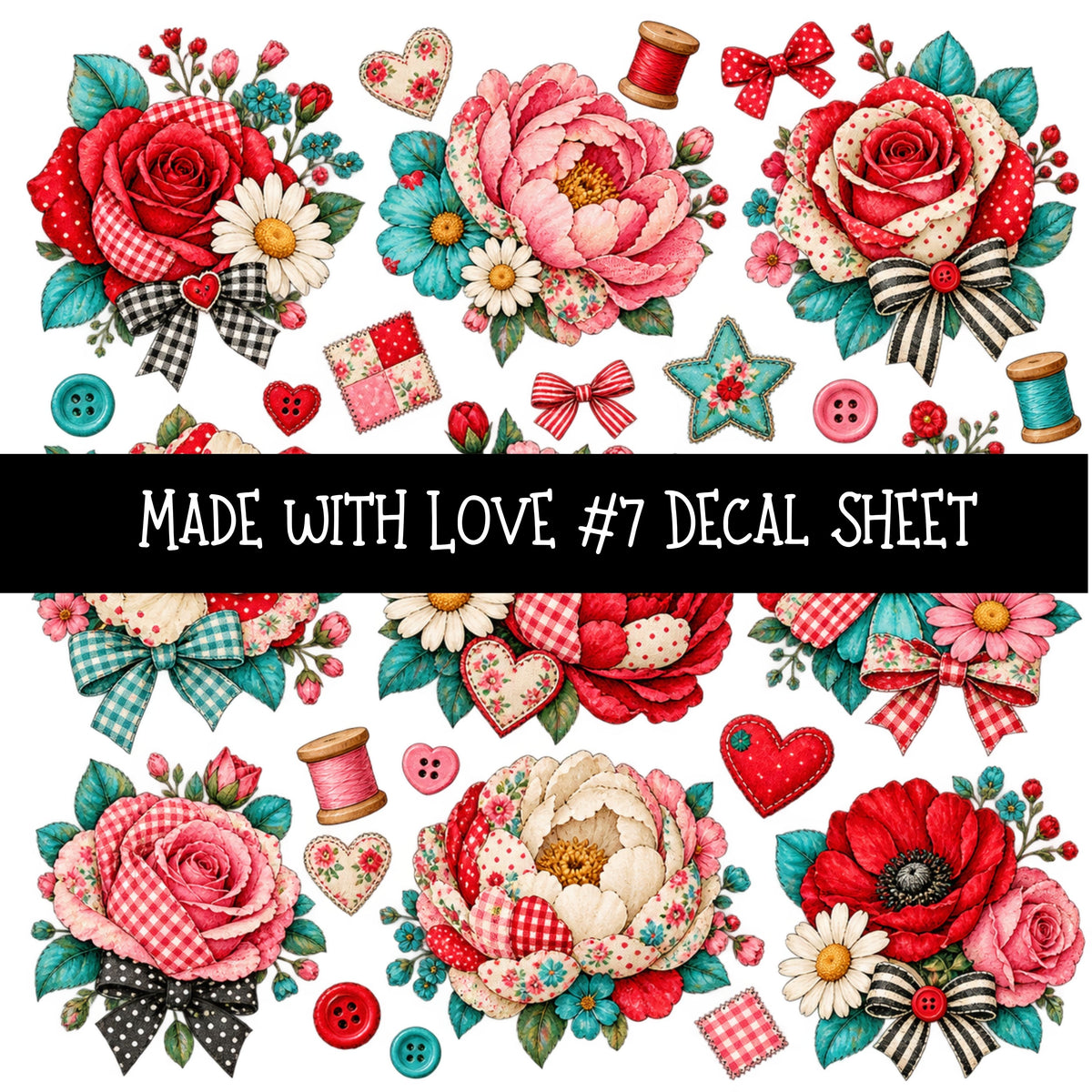 Made with love UV DTF Decal sheets 11 Designs available