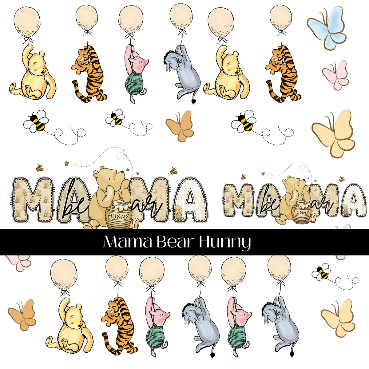 Mama Bear Hunny UV DTF Decal Sheet
