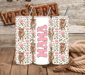 Mama Highland Vinyl Tumbler wraps