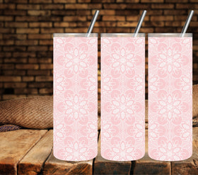 Mandala Overlay white UV DTF tumbler wraps 20oz
