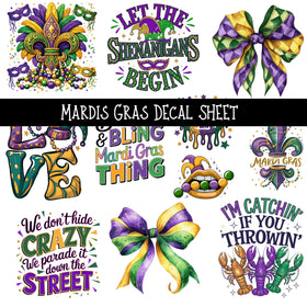 Mardis Gras UV DTF Decal sheets