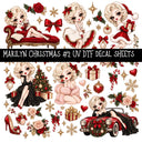 Marilyn Christmas UV DTF Decal sheets 10 Designs available
