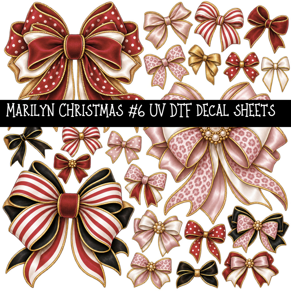 Marilyn Christmas UV DTF Decal sheets 10 Designs available