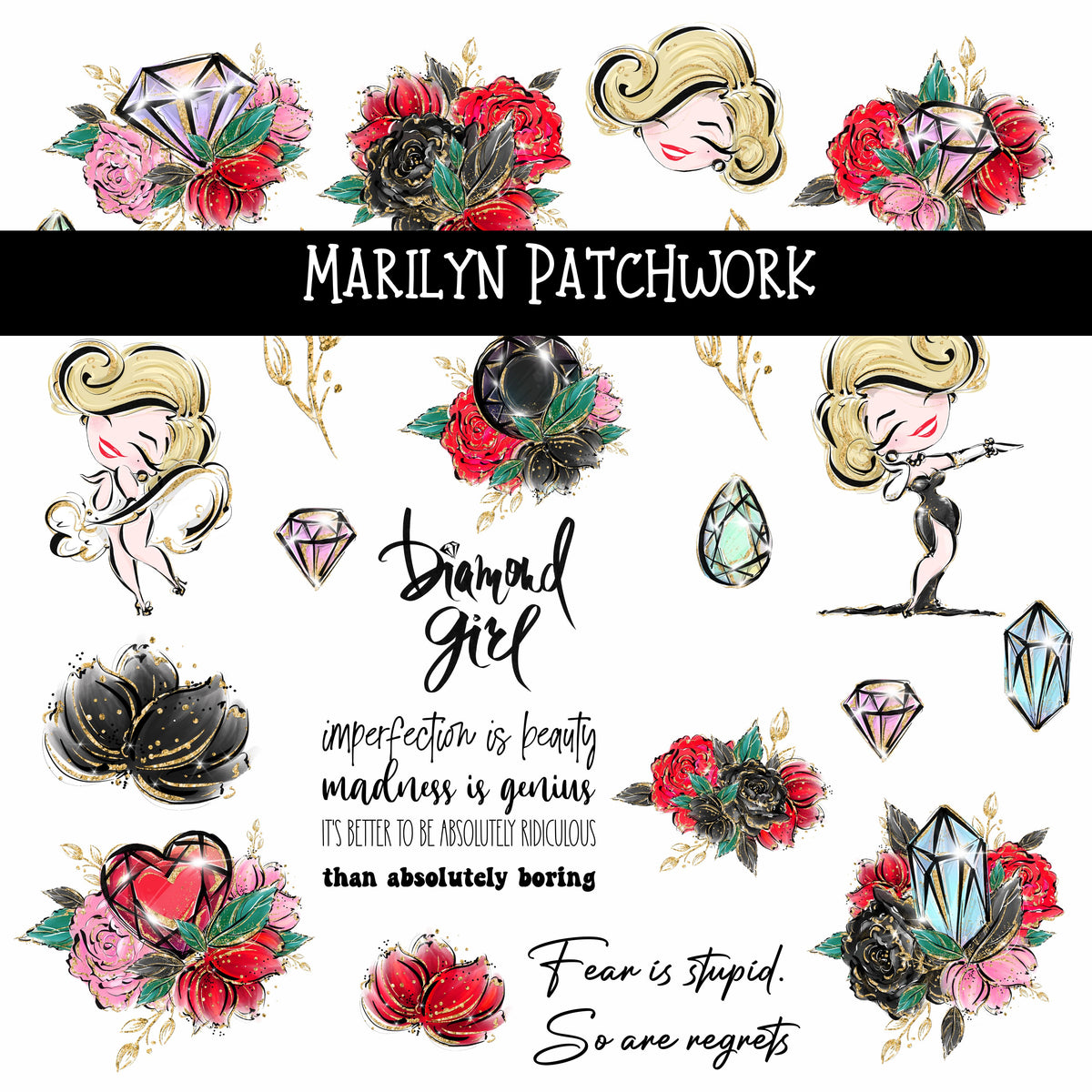 Marilyn Doodle Patchwork Set
