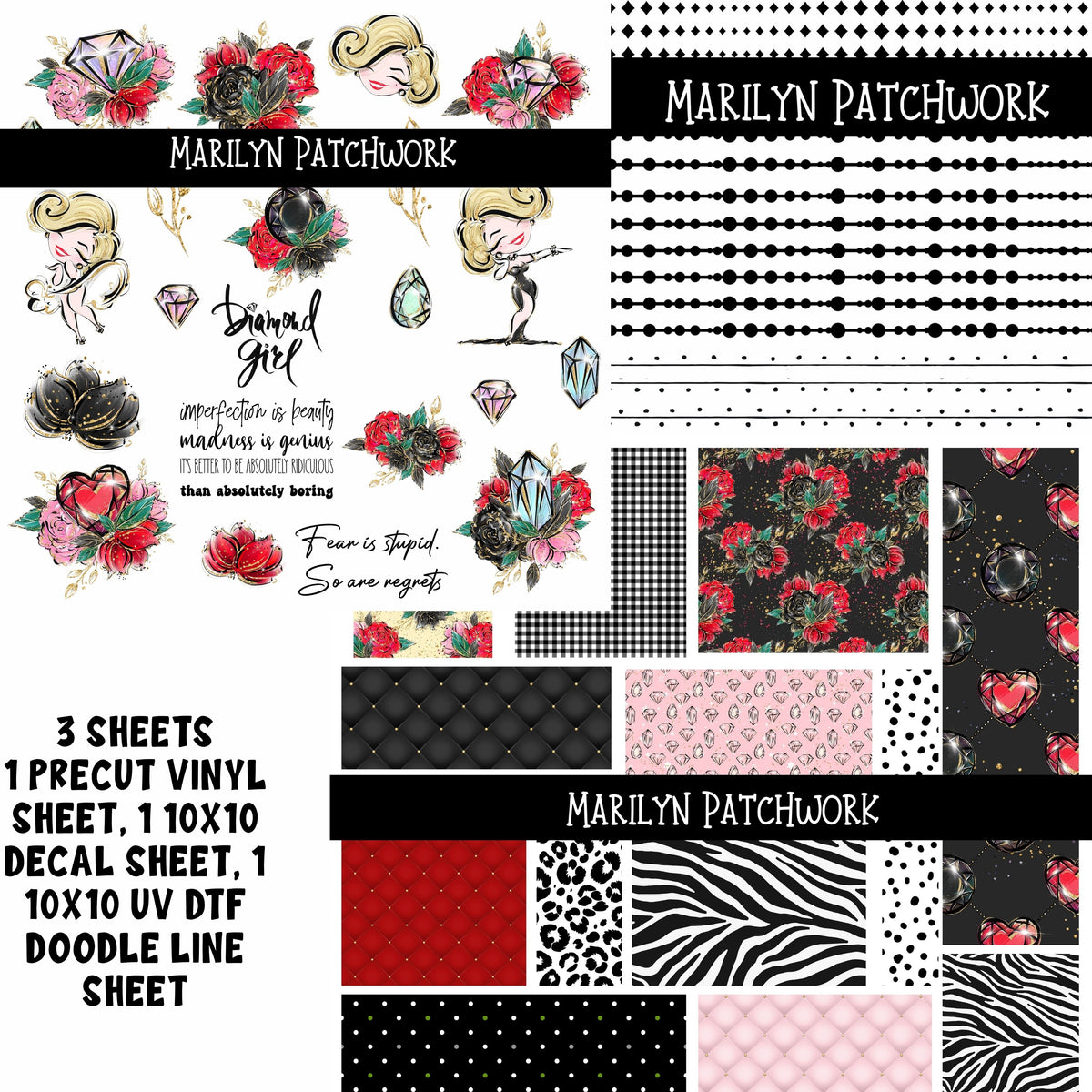 Marilyn Doodle Patchwork Set