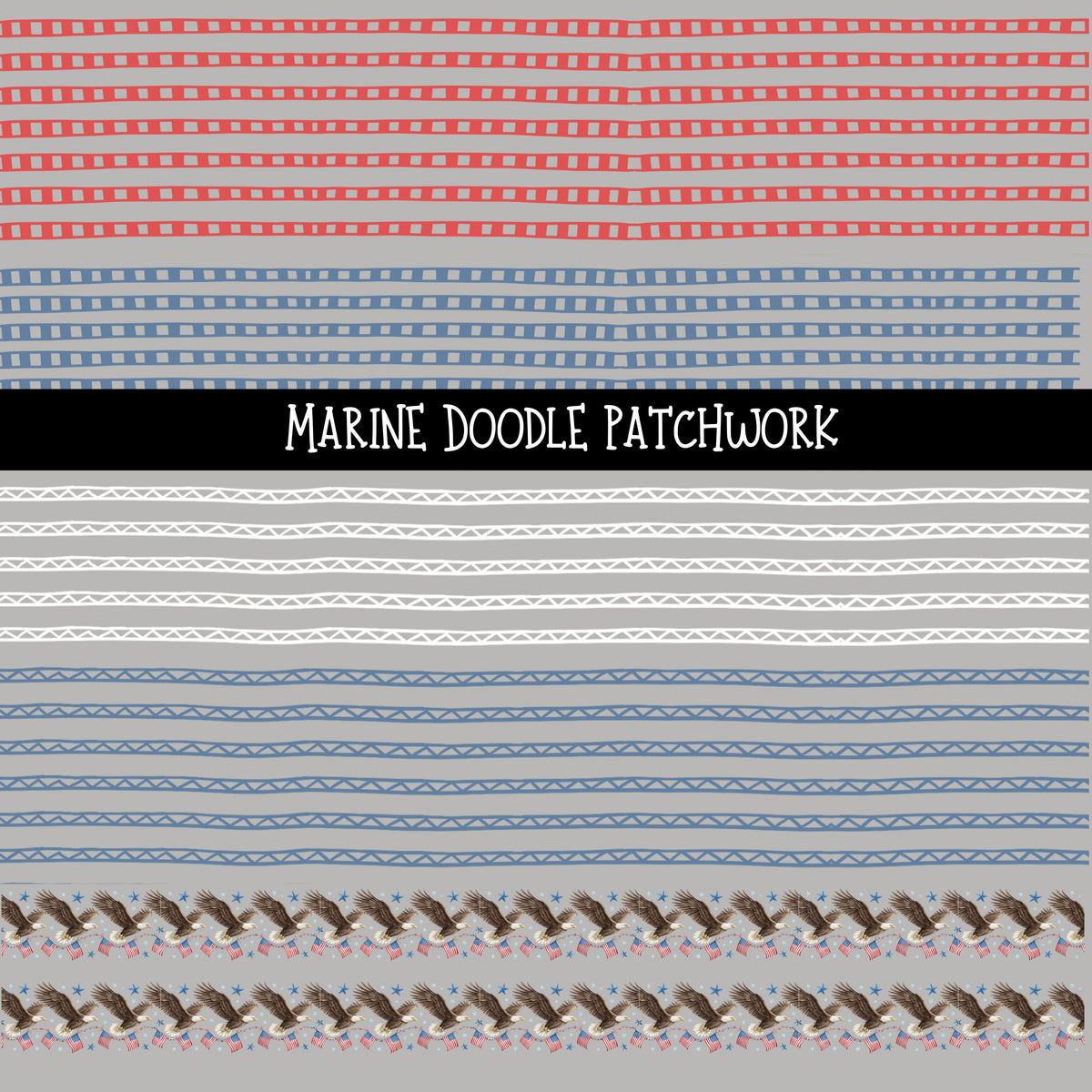 Marine Doodle Patchwork Set