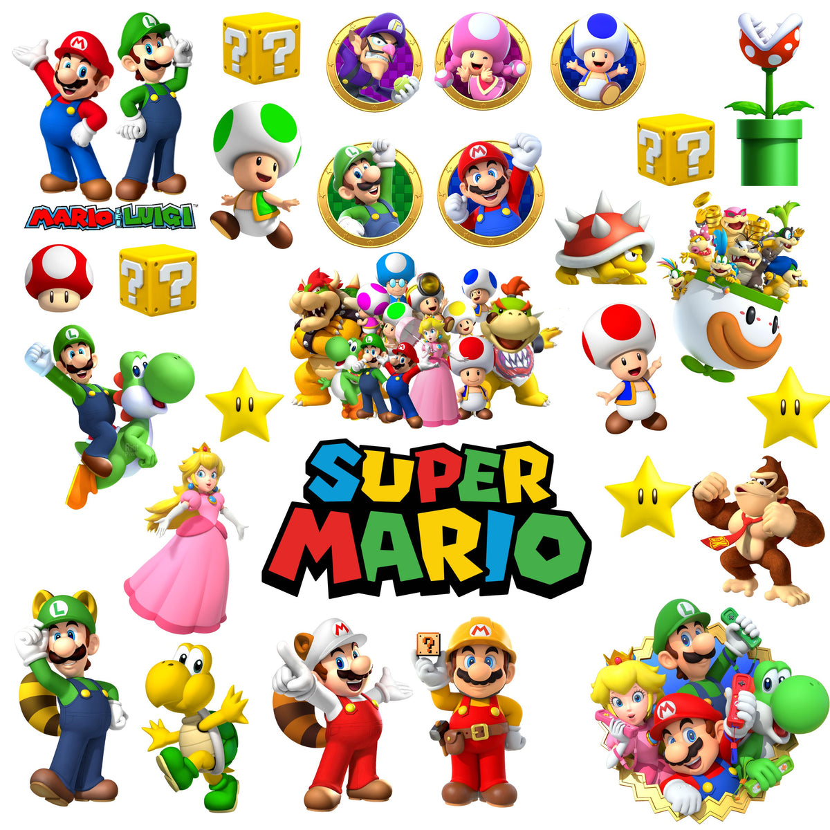 Mario UV DTF Decal accent Sheet 10x10