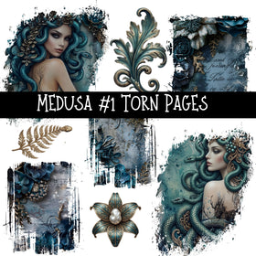 Medusa Torn Pages UV DTF Decal sheets 3 designs available