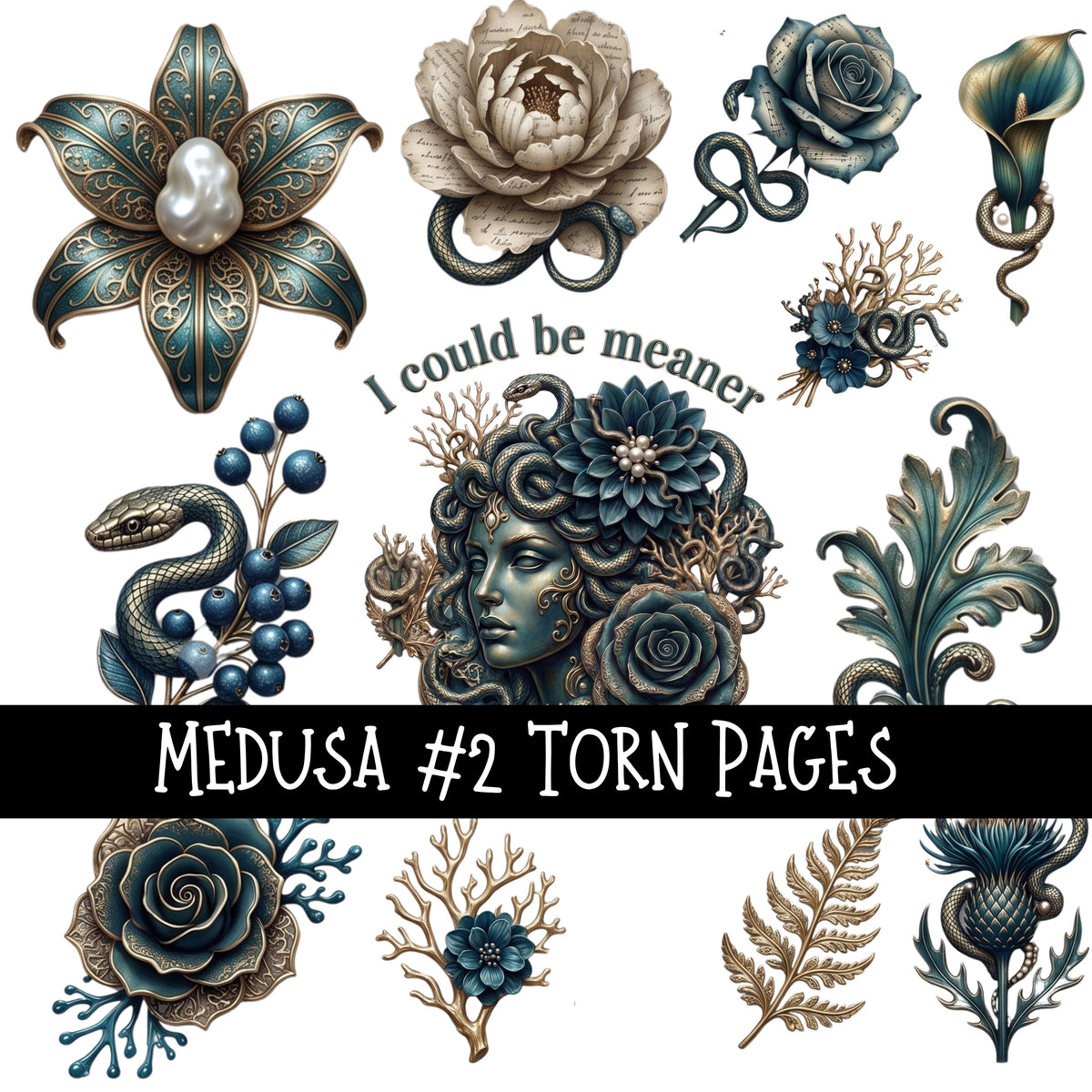 Medusa Torn Pages UV DTF Decal sheets 3 designs available