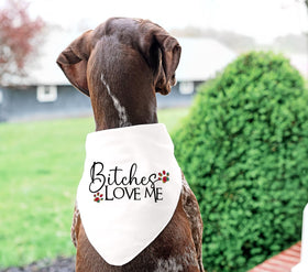 Bitches Love Me Dog Bandana DTF transfer