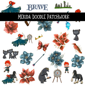 Merida UV DTF Doodle Patchwork Set