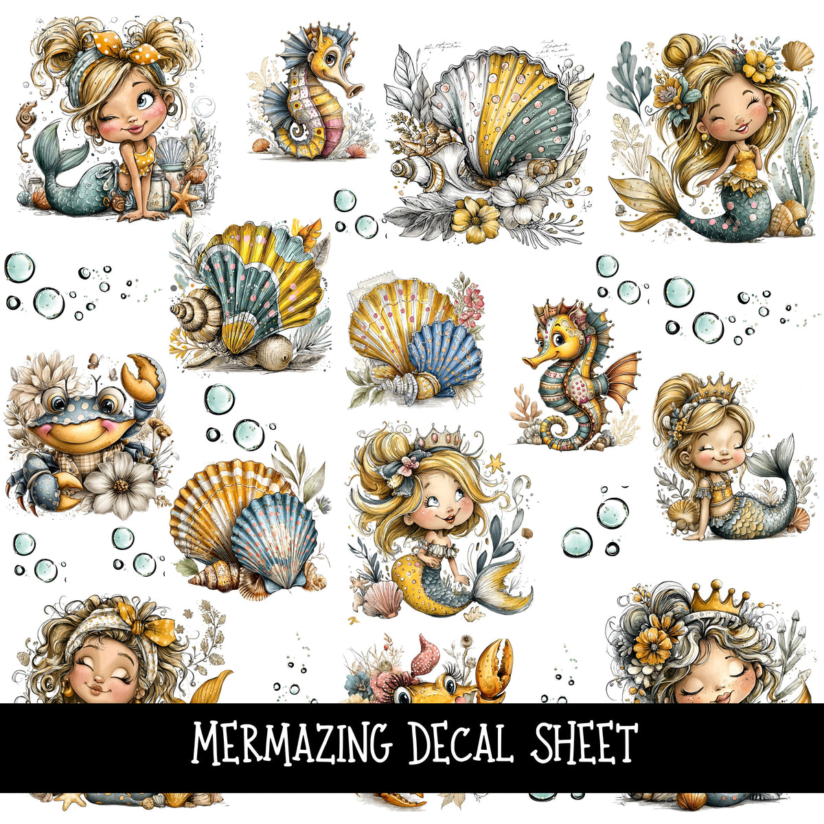 Mermazing UV DTF Decal sheets