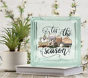 Tis the season Hot Cocoa Glass Block Decal